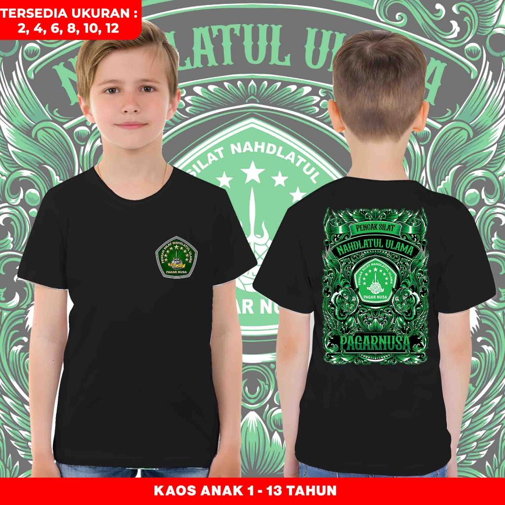 BAJU KAOS ATASAN ANAK SABLON PAGAR NUSA NAHDATUL ULAMA - KAOS DISTRO IKATAN PAGAR NUSA INDONESIA