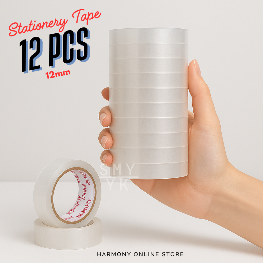 

Isolasi Bening 12 MM x 100 Yard BC - Paket 1 Slop 12 Roll Solasi 1/2 Inch - Isolasi Packing Laundt Setengah In - Isolasi Kecil 0.5 Inch - Solasi Laundry 1 Slop isi 12 PCS - Lakban 1/2 Inch Kecil Kantor 12mm 72 Yard 90 Yard BC - Isolasi Putih Bening 12 mm