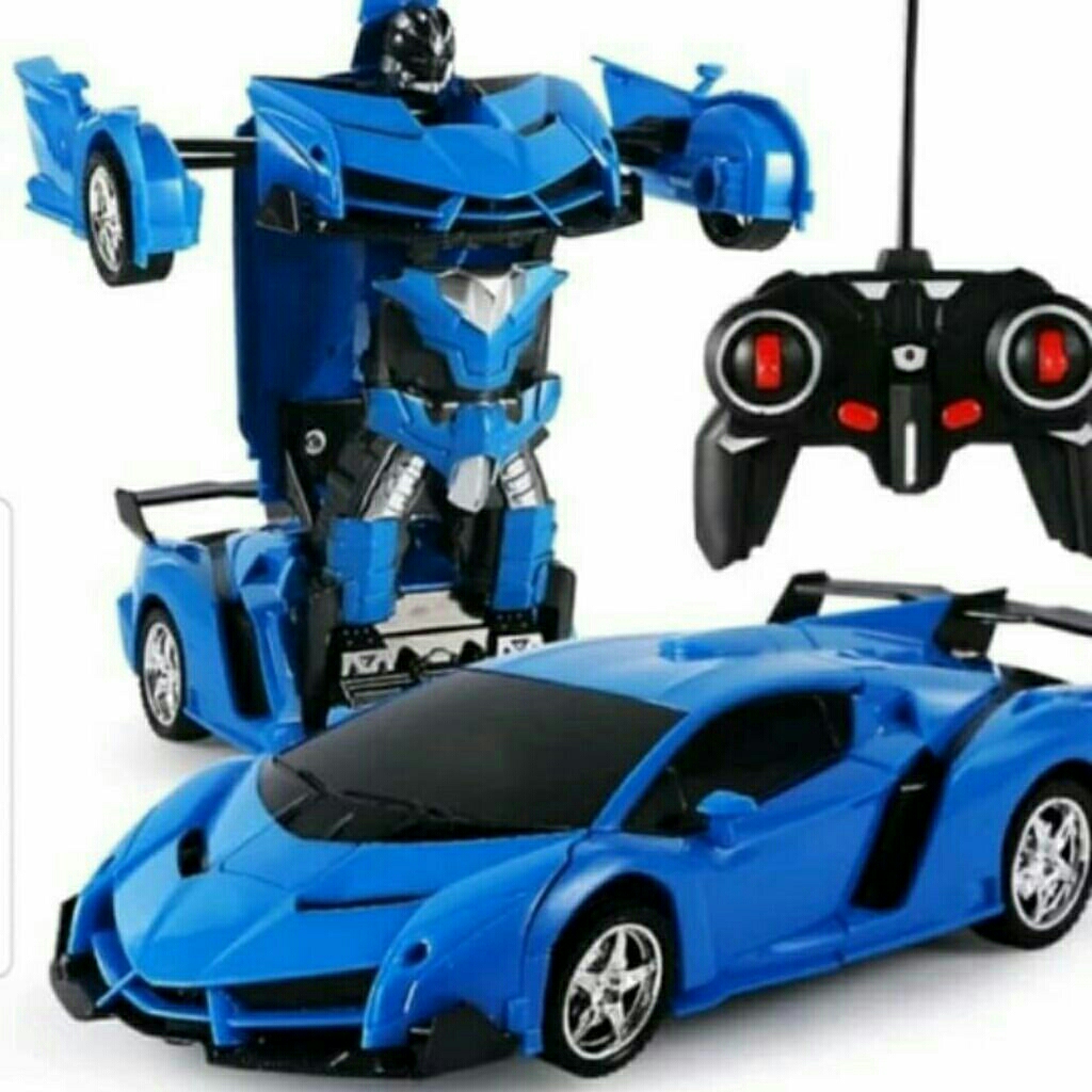 Mainan Anak Remot Control Robot Transformer Metallica