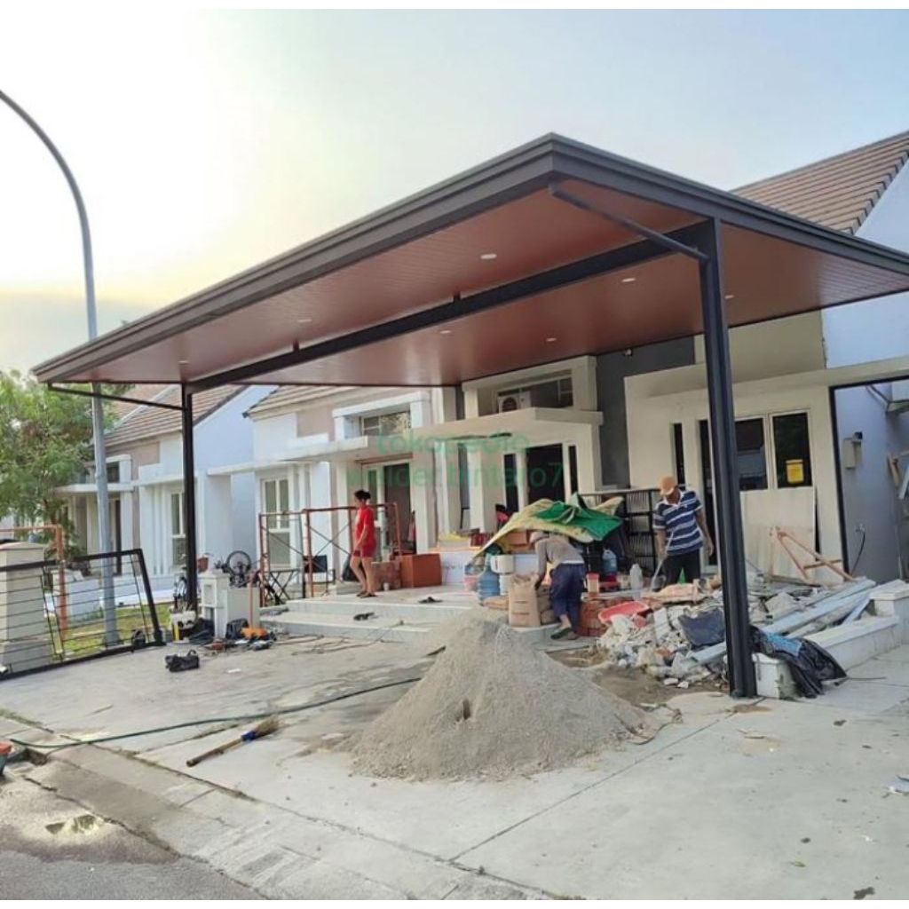 kanopi holo galvanis atap alderon singel plafon pvc