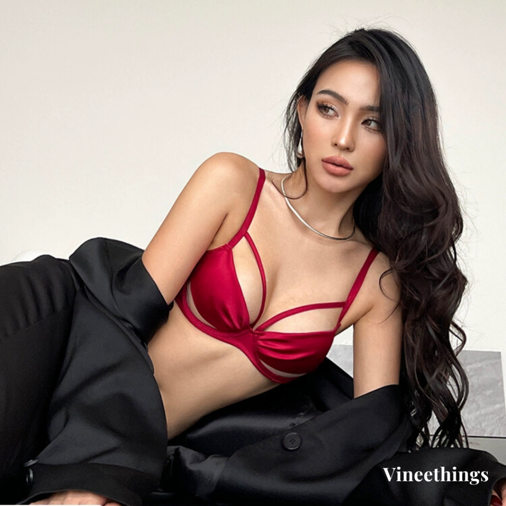 [Bra + Panties] Bra Set Push Up Kawat Tanpa Busa Tipis WireBra Think Cup Satin Silk Lace Renda Inner