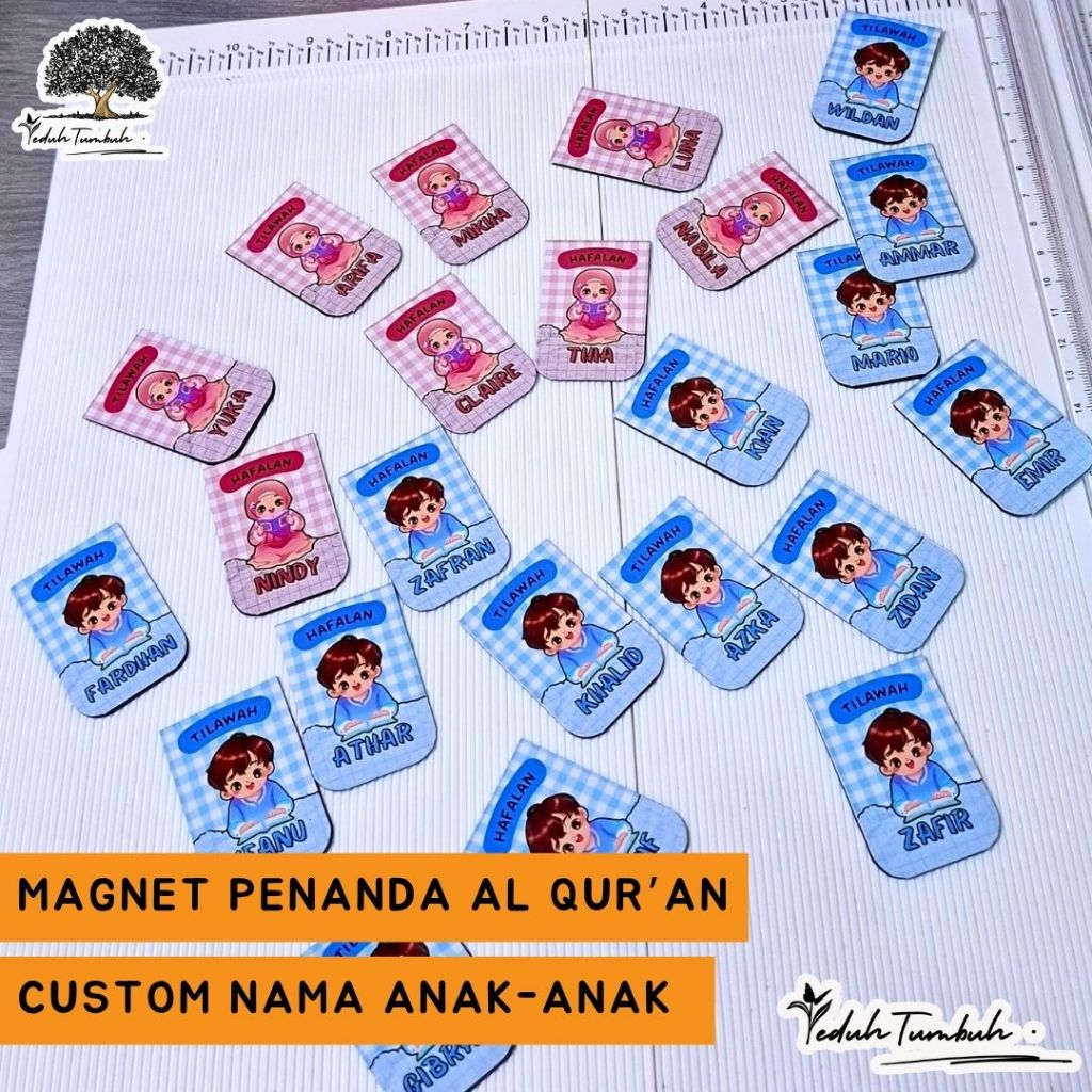 

Magnet Tanda Baca Qur'an Custom Nama – Khusus Anak-anak (Girl & Boy)