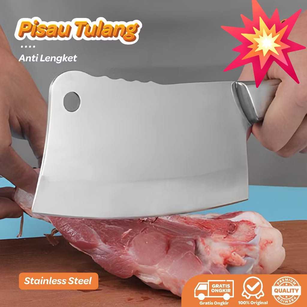 PISAU STANLESS DAGING TAJAM SERBAGUNA/PISAU TULANG/PISAU GOLOK STAINLESS/PISAU CINCANG ORIGINAL