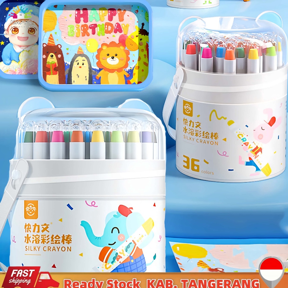 

KODE K6Z Crayon Putar Washable 243648 Color Crayon For Kids Tidak Beracun yang Dapat Dicuci Seni Gambar Pastel Minyak Crayon Tidak Kotor Ditangan Washable Non Toxic Krayon Anakanak