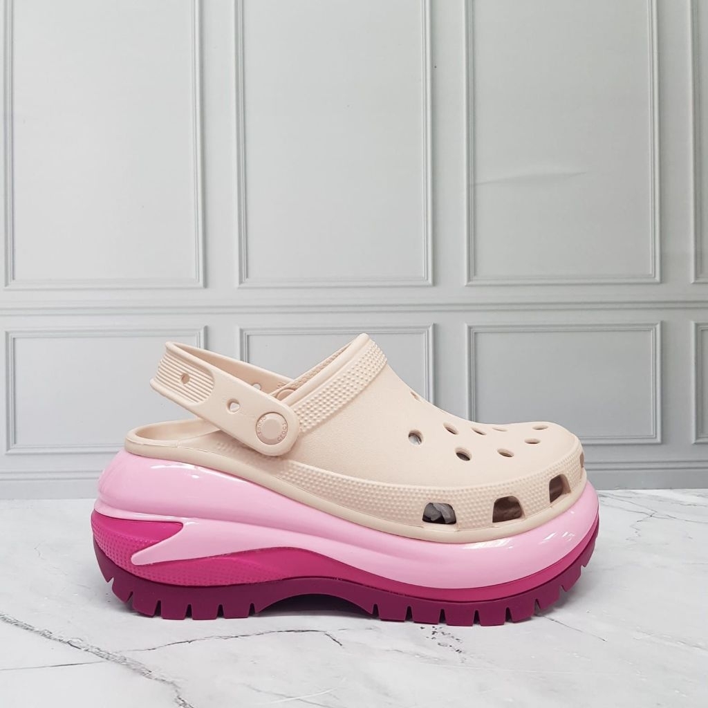 Crocs Mega crush clog wedges/wedges Crocs wanita/sandal Fuji/sandal baim