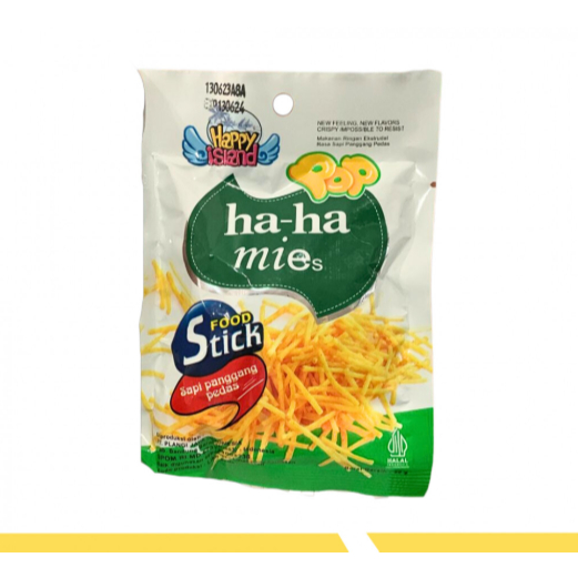

Ha-Ha Mies Sapi Panggang Pedas ( 1 pak isi 10 bungkus ) Keripik Hahamie Hahami Ha Ha Mie