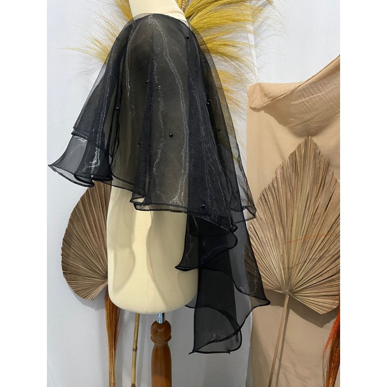KODE G56G Queen Cape Wedding  Outer Cape Gaun Mewah  Luaran Dress Pesta  Cape For Gown Mewah  Luaran