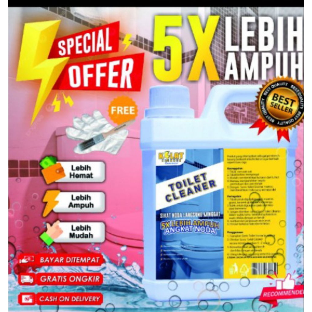 KILAT KLENER ampuh membersihkan noda membandal di kamar mandi