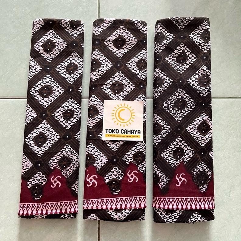 KODE D69V Batik printing motif sidomukti ukel tumpal merah khas salem brebes