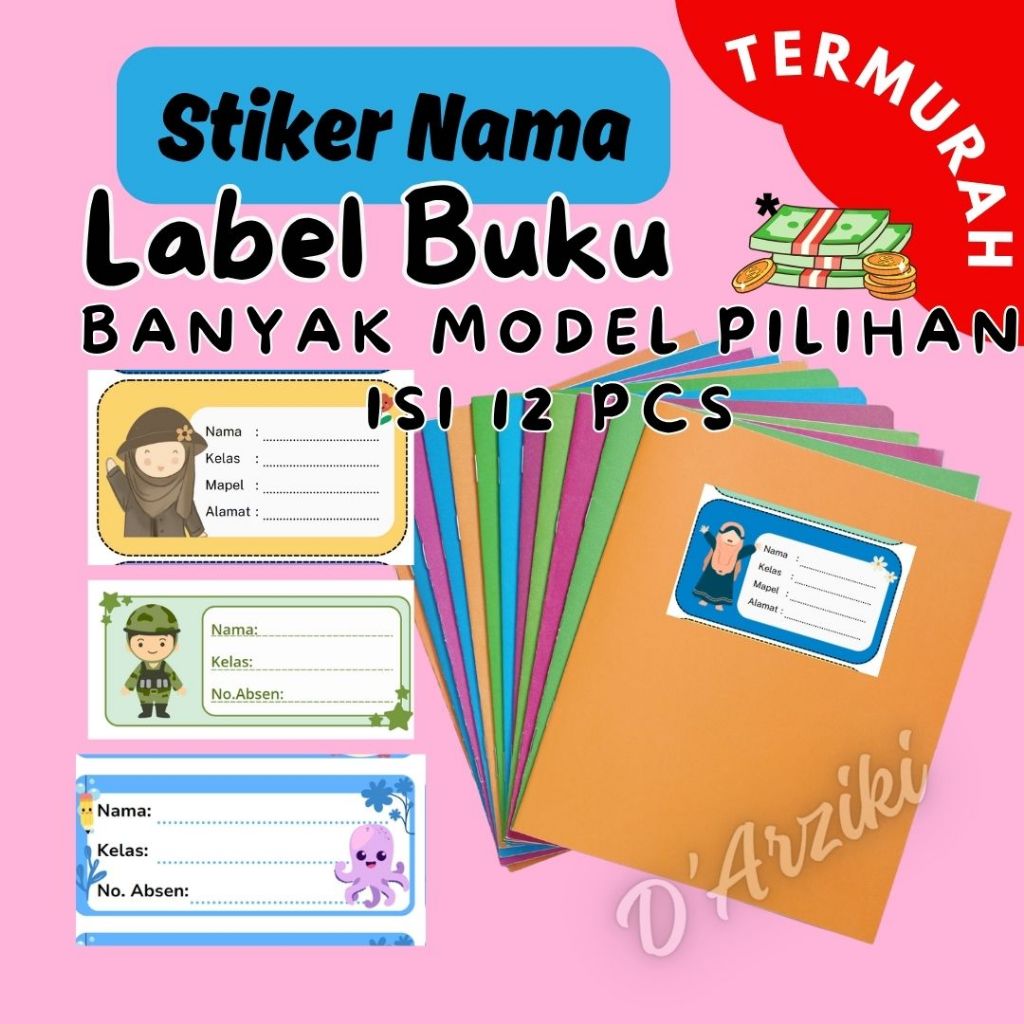 

Stiker Label Nama Buku Pelajaran Buku Isi 12 Pcs Termurah