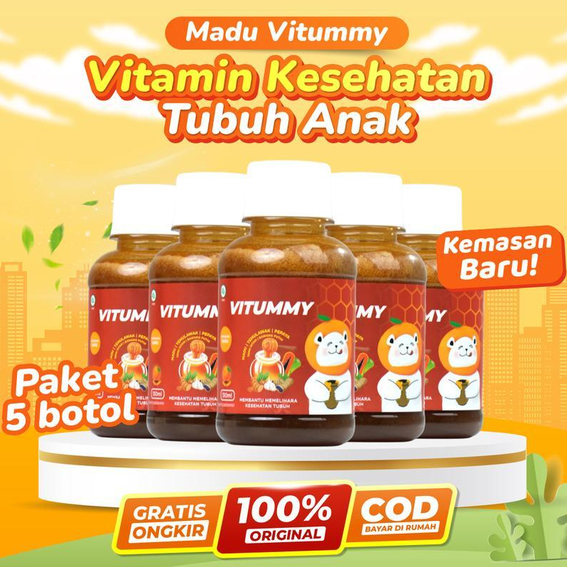 

Madu Vitummy 5 Botol - Madu Herbal Multivitamin Kesehatan Tubuh Anak