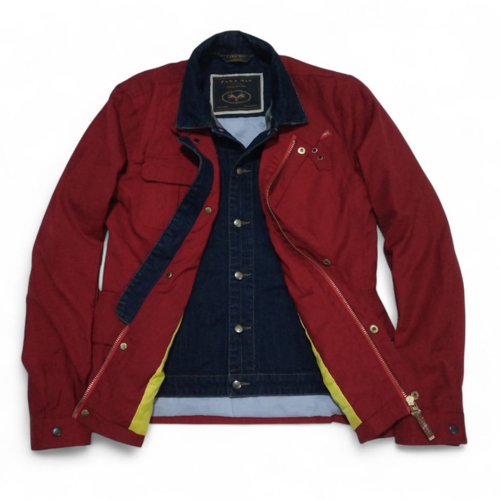 ZARA MAN DENIM COUTURE 2 in 1 Jacket Full Embosed Brand