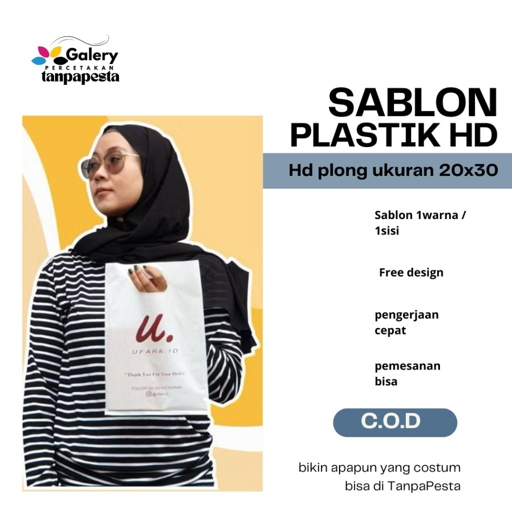 

plastik sablon packing olshop murah 20x30 free design