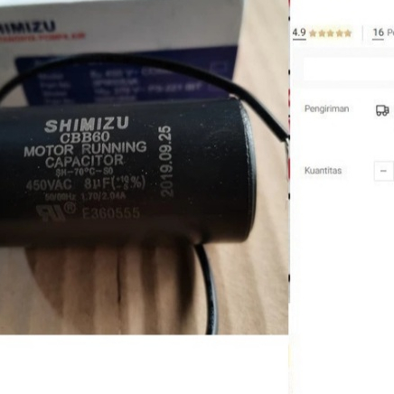 

KAPASITOR SHIMIZU 8UF CAPASITOR CAPACITOR 8 128 PS 130 PS-135 370 450V ASLI ORI ORIGINAL