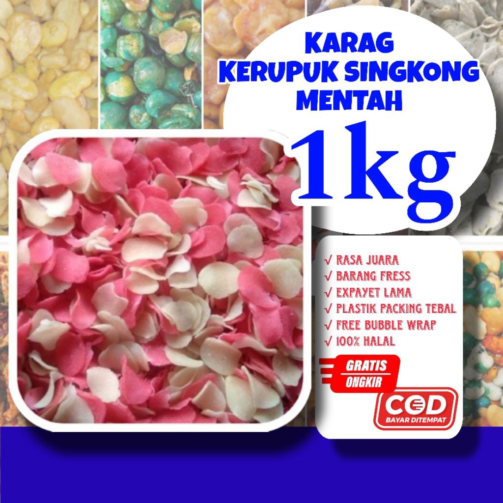 

Karag kerupuk singkong mentah 1kg / kerupuk singkong /karag original