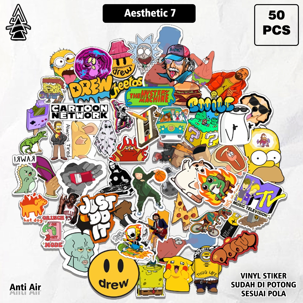 

Stiker Aesthetic Hypebeast Premium Paper Vinyl Anti Air Cocok Ditempel Di Helm, Case Hp, Laptop, Tws