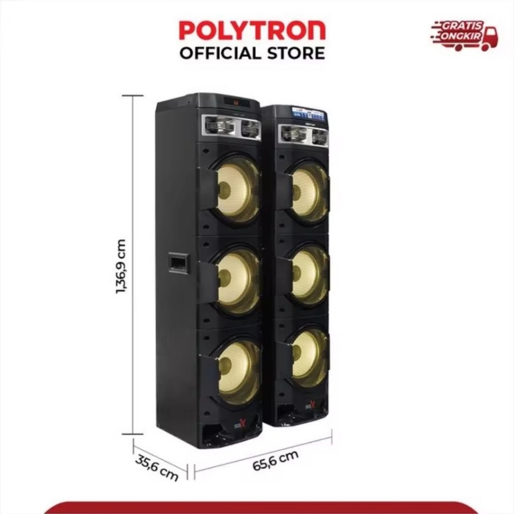 SPEAKER AKTIF POLYTRON PAS 10DF38 PAS10DF38 10DF38 BLUETOOTH