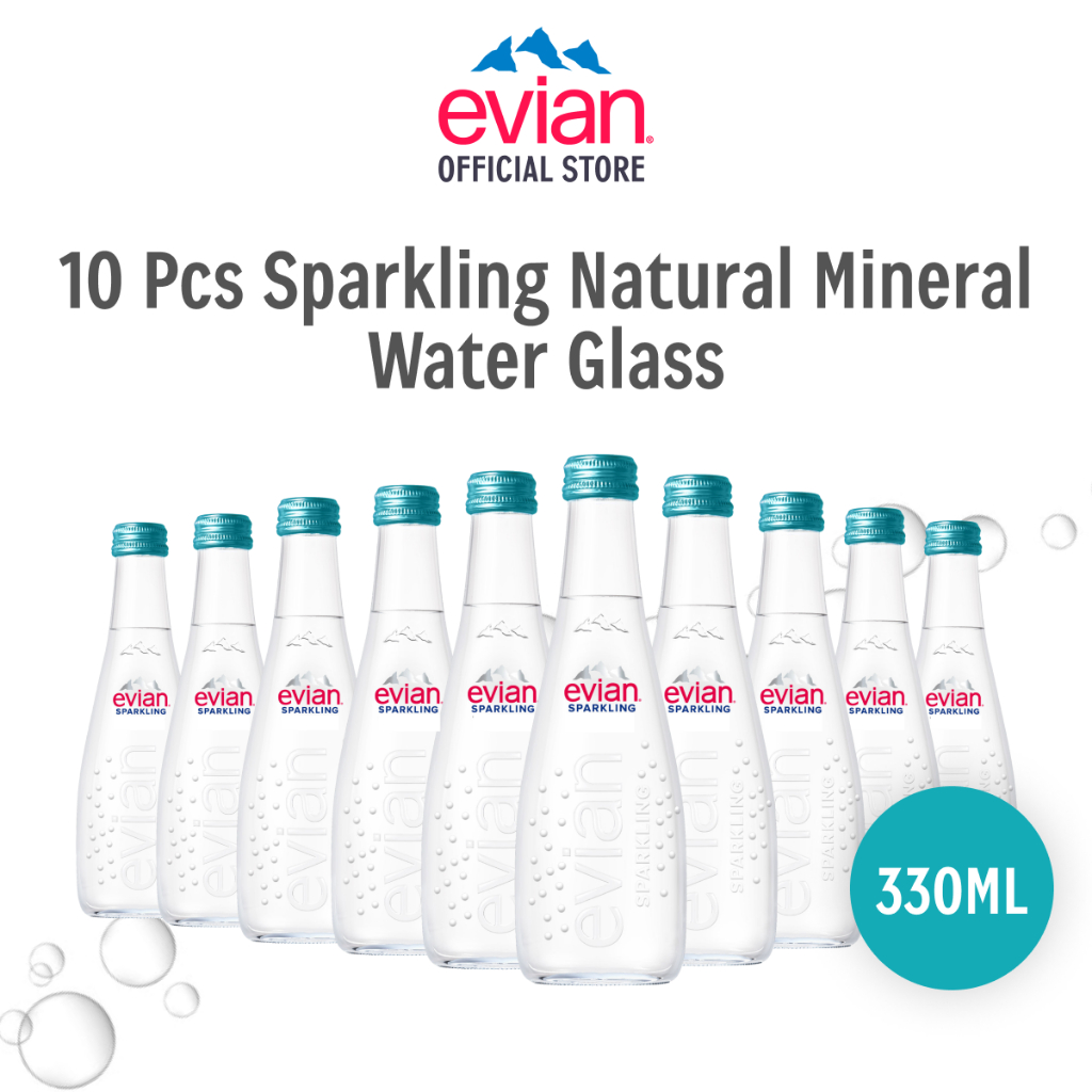 

Evian Sparkling Mineral Water Glass 330 ml x10