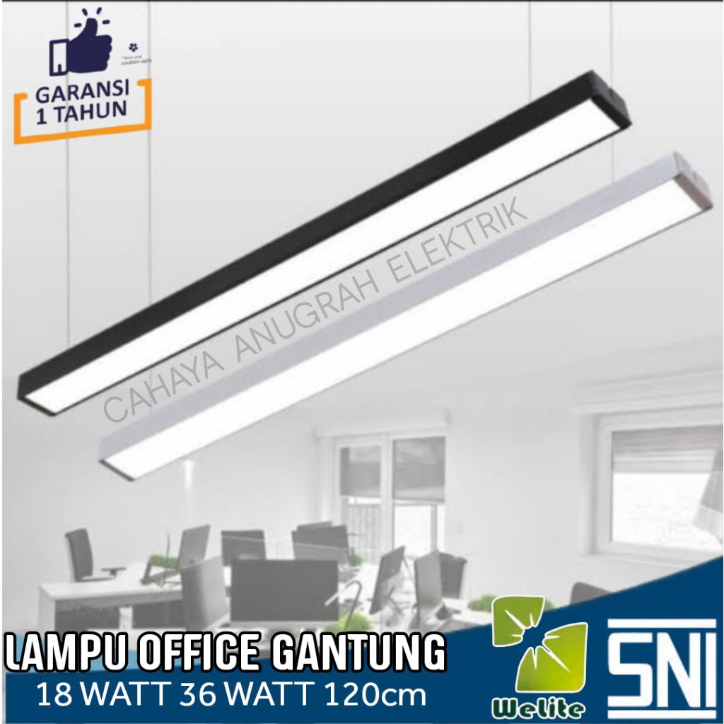 Lampu office gantung LED 18W 60W 120cm Hanging Lamp office LED 120cm