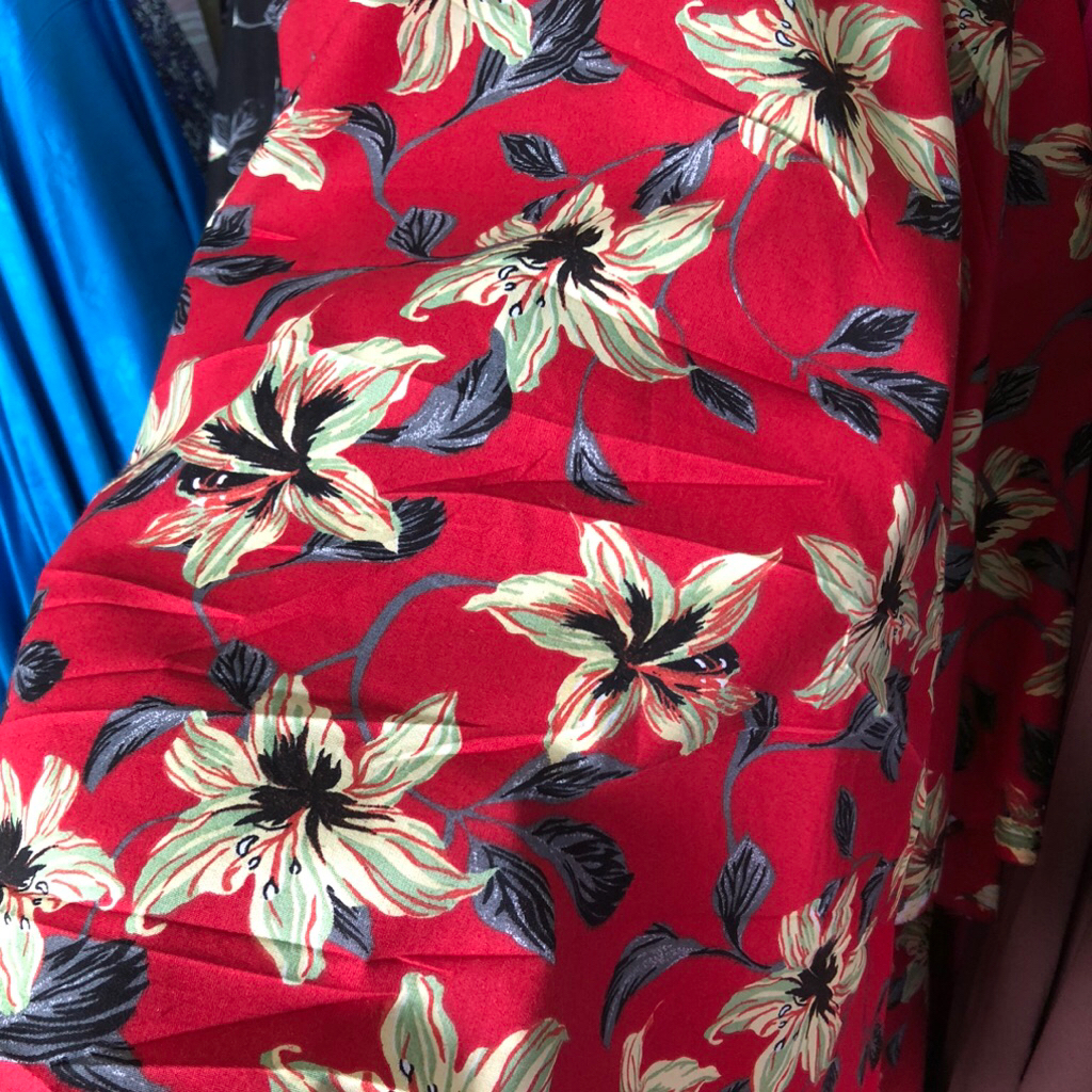 kain katun chinos motif bunga - kain katun chinos motif korea - kain katun chinos arahan celana a1