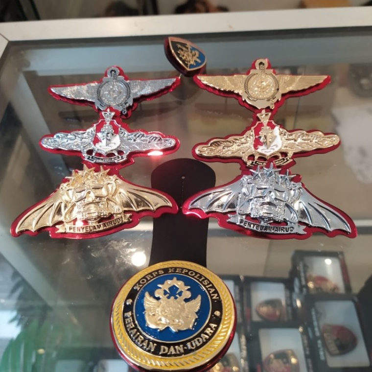 KODE L23G Pin polairud  brivet polairud  roda polairud  sar polairud  wing bahari perwira  selam pol