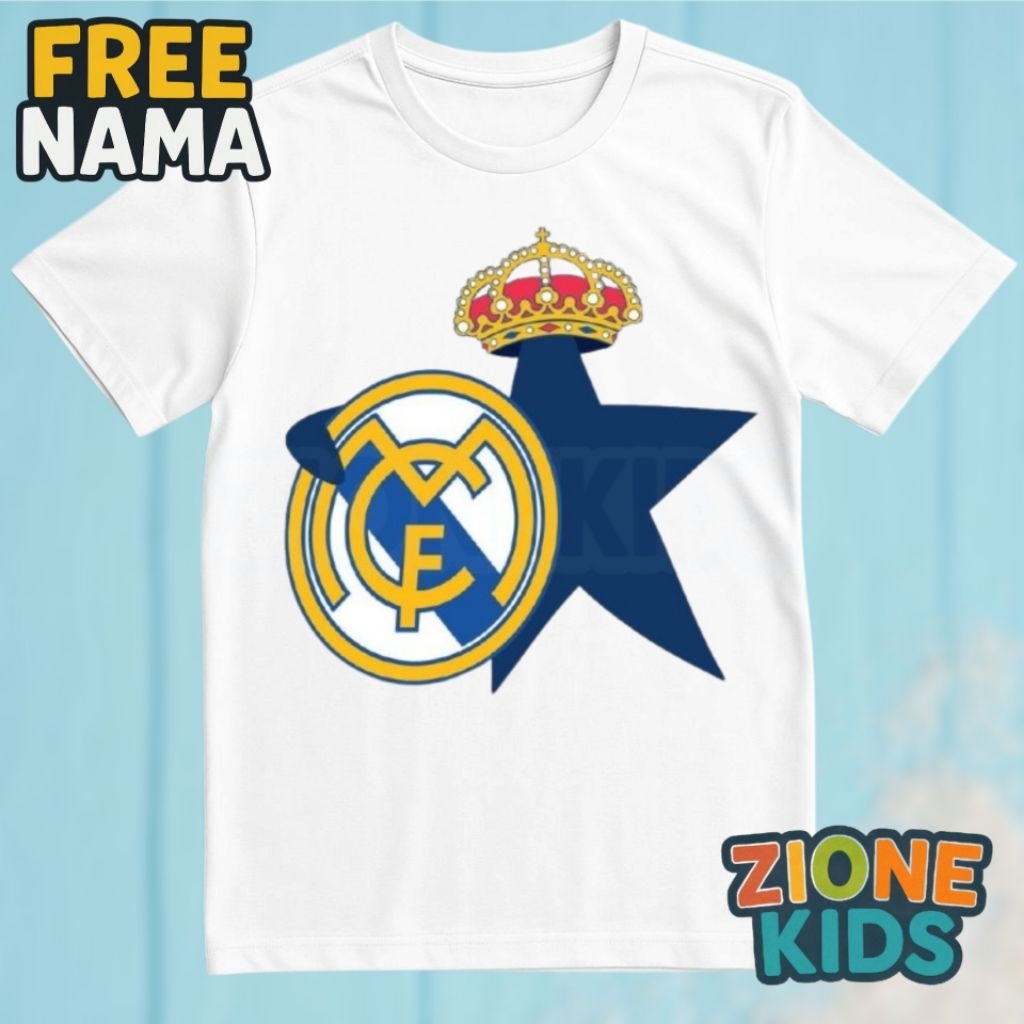 TERBARU BAJU ANAK KAOS ANAK REAL MADRID FANS REAL MADRID HALA MADRID BAHAN KATUN NYAMAN UNTUK ANAK