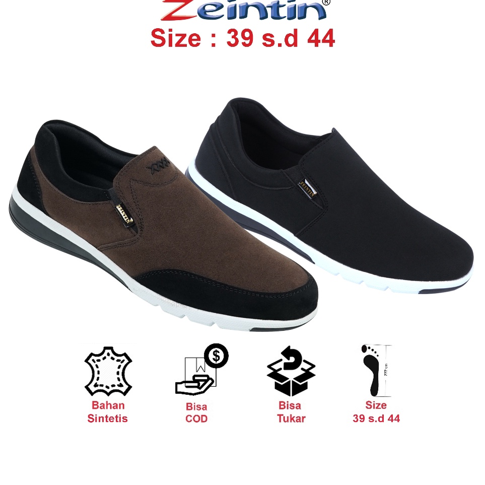 Zeintin  Sepatu kets Pria Original Zeintin I Hitam  Sepatu Sneakers Pria I Sepatu Kasul BJ