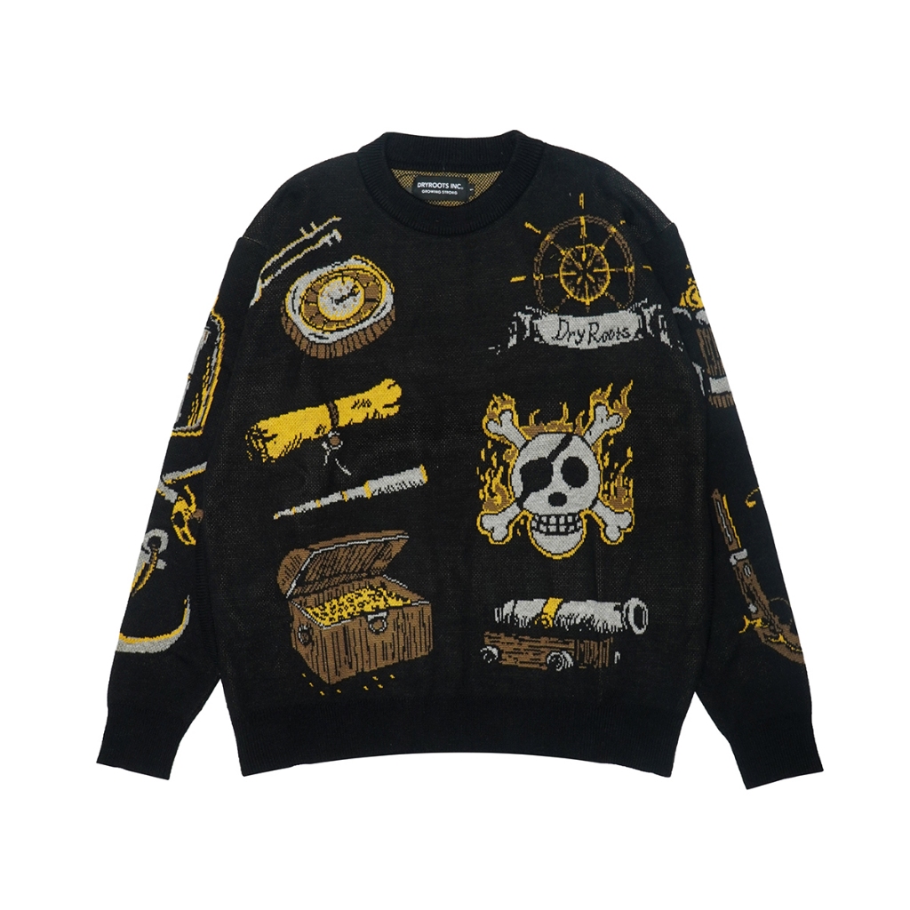 Dryroots Inc Sweater Rajut Knitwear Oversize Skull Pirates