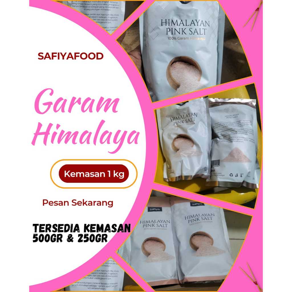 

Safiya Garam Himalaya 1Kg Butiran Halus | Uyah Himalaya 1 Kg Butiran Halus