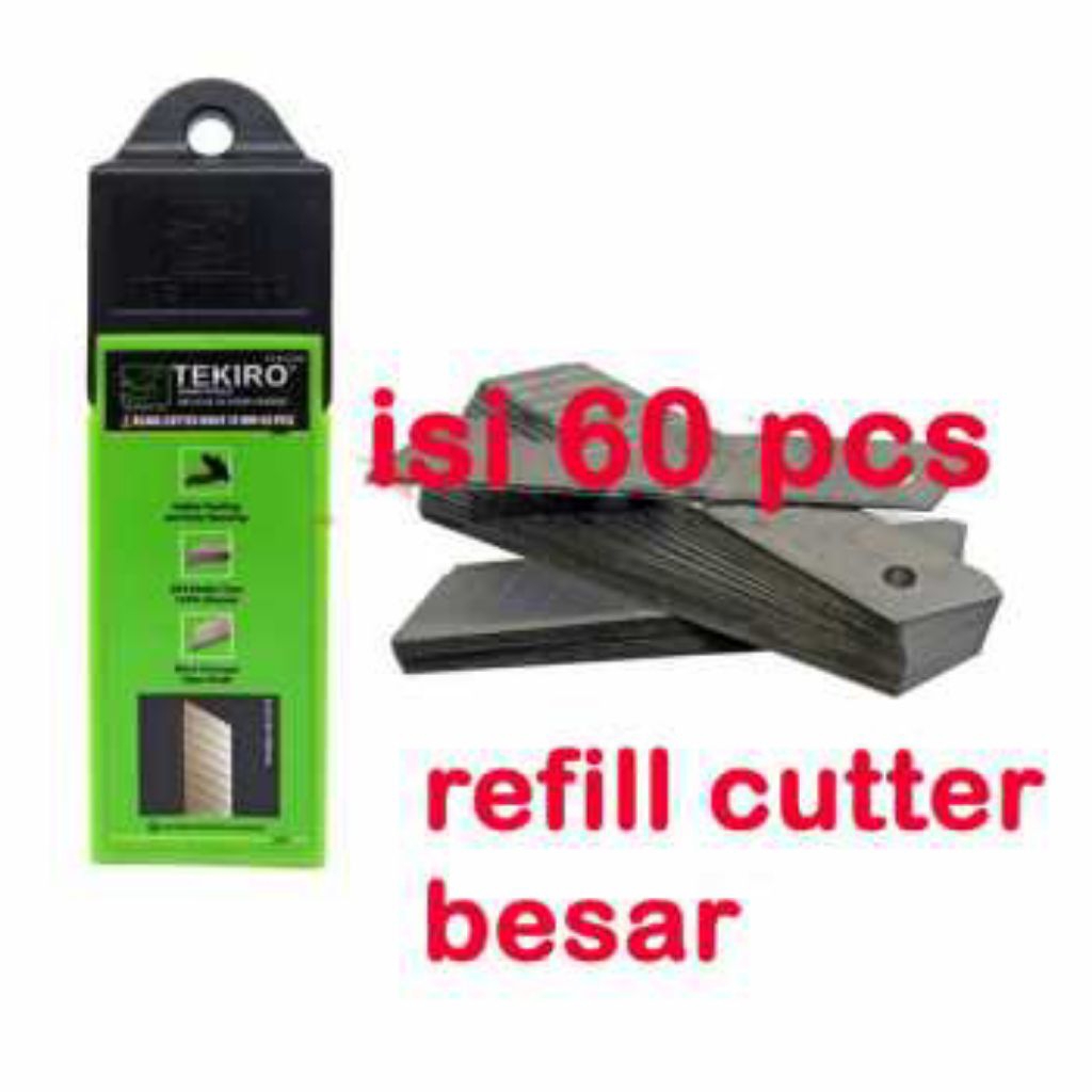 

ISI PISAU CUTTER BESAR 18 MM-1 60 PCS (GT-ACBB)