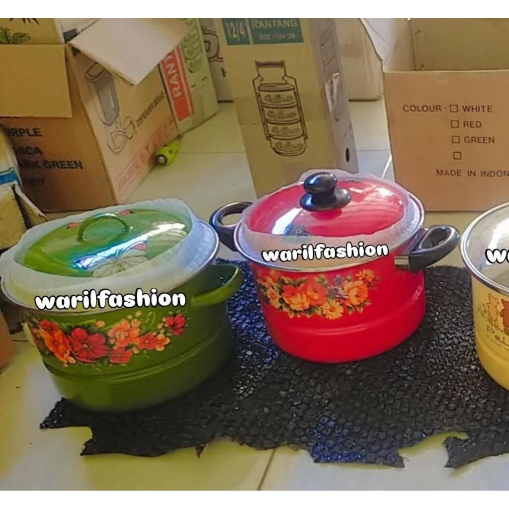 OBRAL Panci Kukusan Enamel Jadul Tebal 22cm