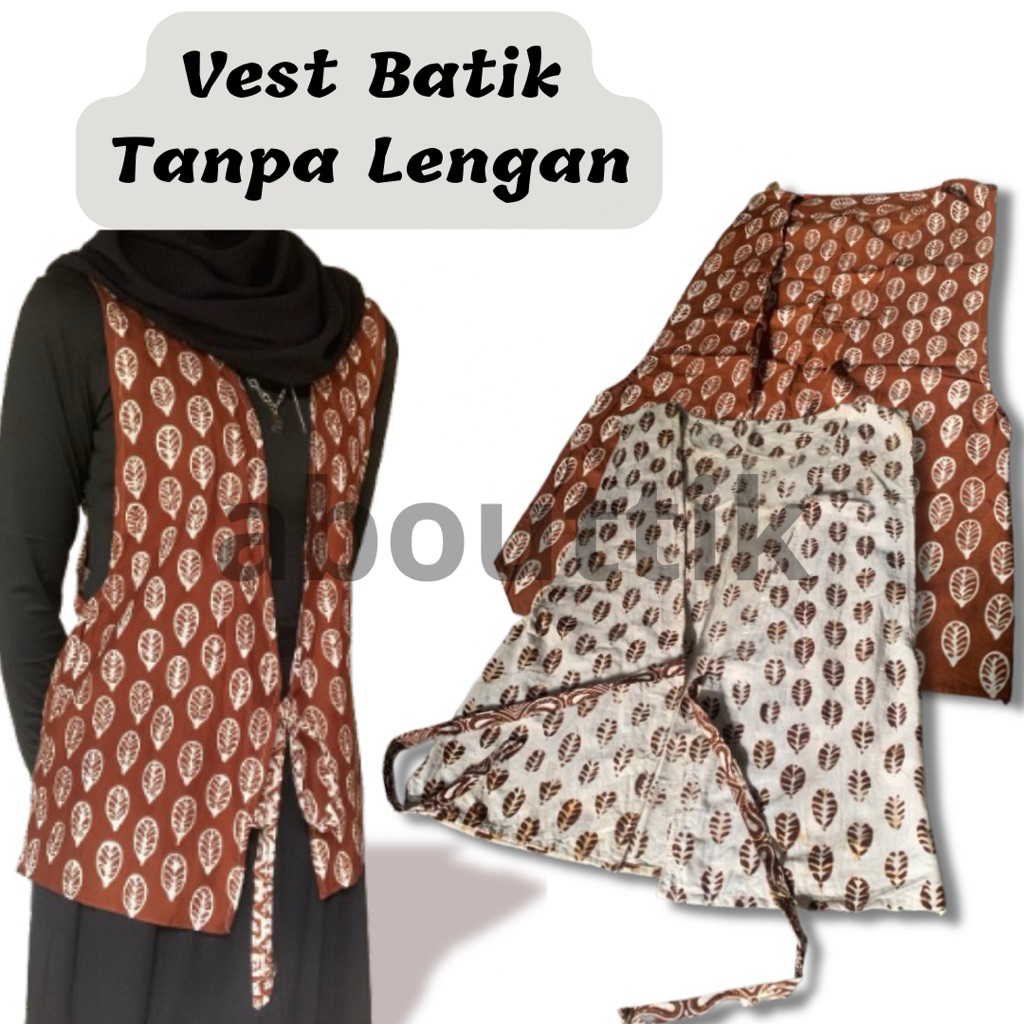 Vest Rompi Tanpa Lengan // Vest Batik // Rompi Batik Premium