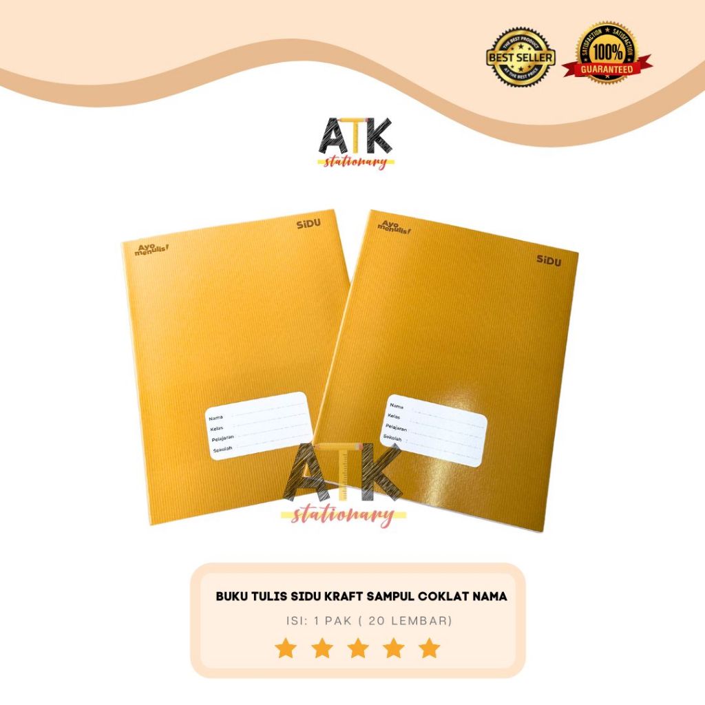 

Buku Tulis Sidu Kraft Sampul Coklat Nama 40 Lembar Sinar Dunia 1 Pack ( 10 BUKU) atk