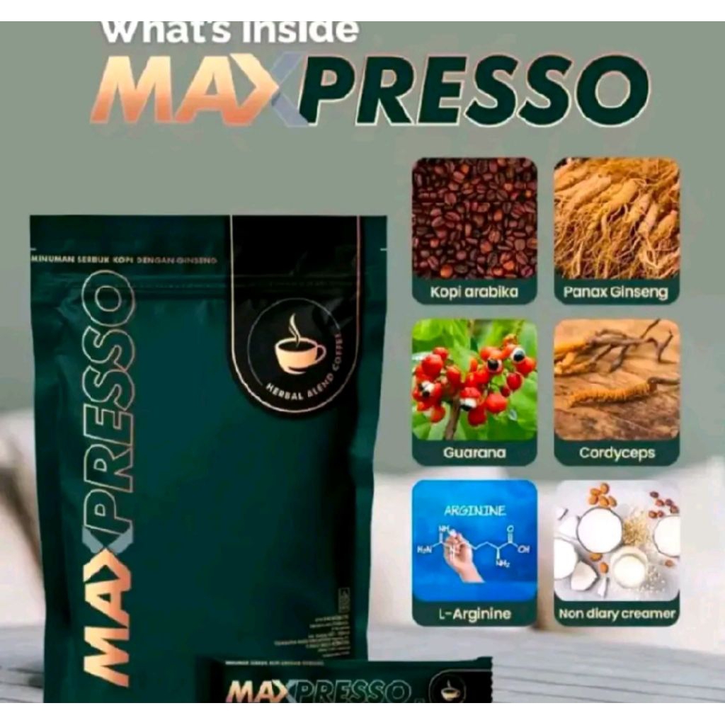 

Kopi Maxpresso HWI 1BOX isi 5Sachet Kopi Arabica Original
