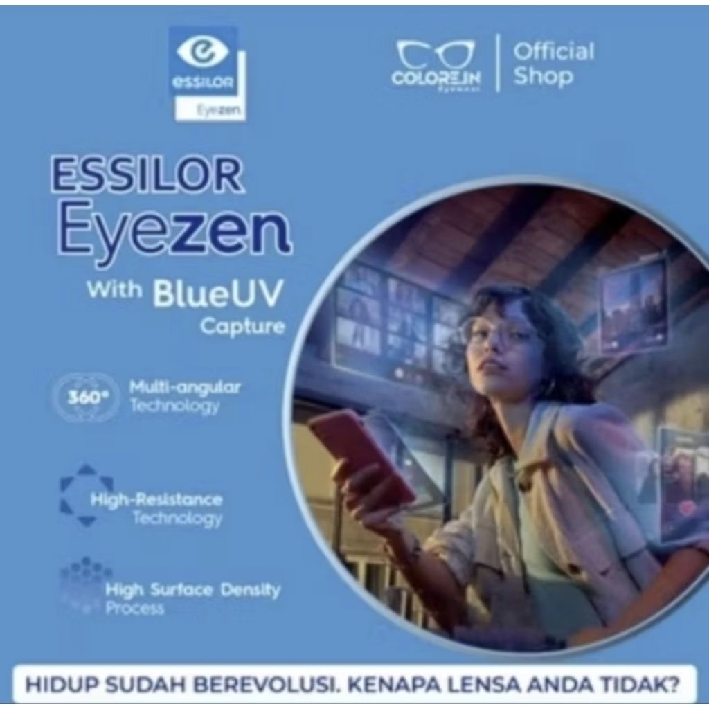Zonakacamata- Lensa Essilor Eyezen Start Plus/Pro/Max Orma 1.50 Crizal Prevencia