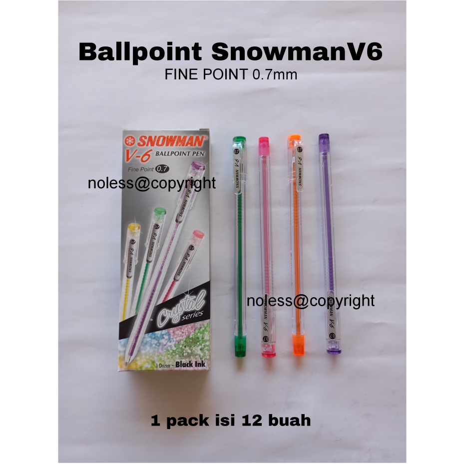 

NL (1 biji) Pen Snowman V6 Fine-Point 0.7mm / Pulpen Kantor dan Sekolah berkualitas