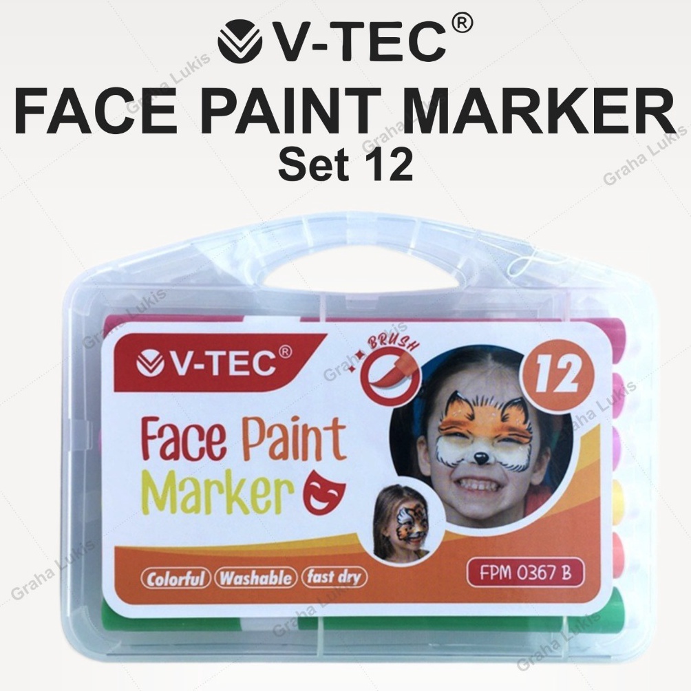 

VTEC FACE PAINT MARKER SET 12 FPM 367 B KODE G3P6
