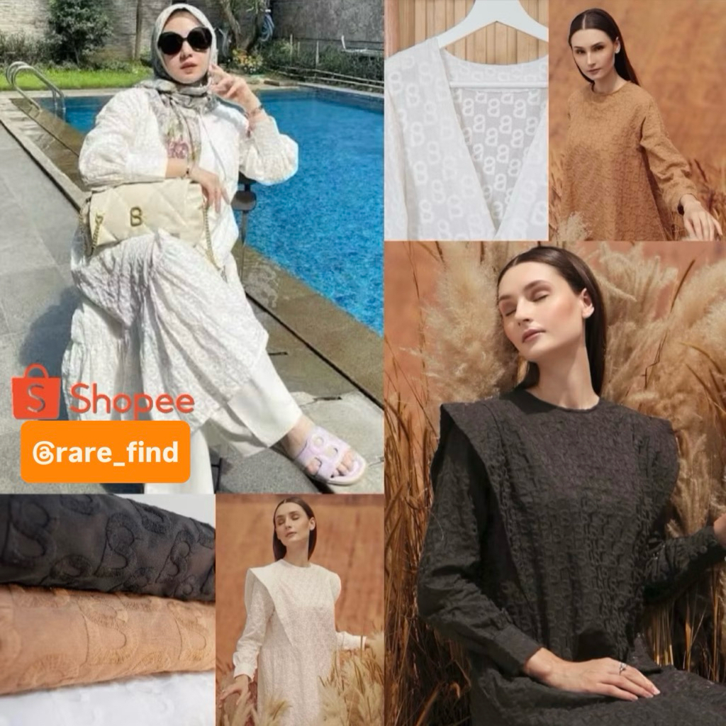 [PRELOVED] Original Benang Jarum for Buttonscarves Amina Dress Eliza Shirt Yara Tunic Brown Black Mo