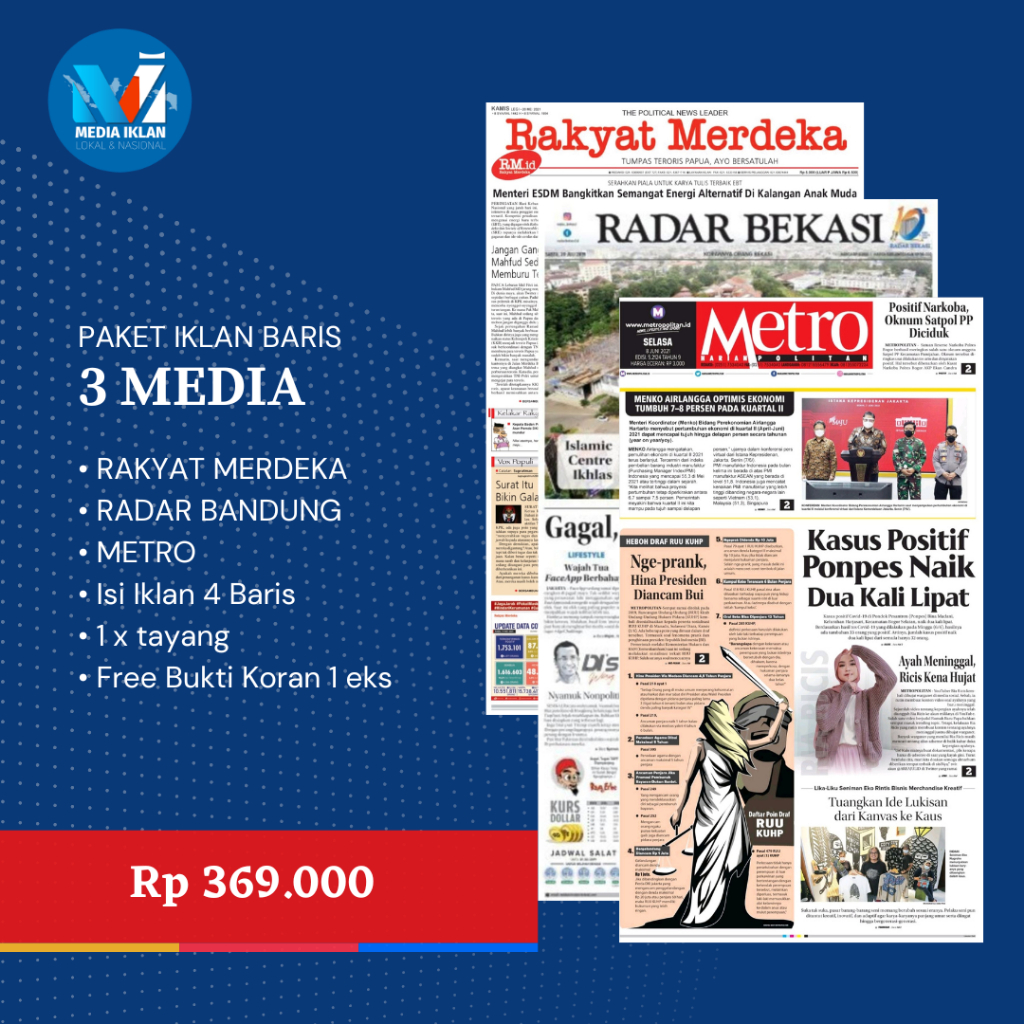 IKLAN KORAN KEHILANGAN BPKB STNK AJB SHM PAKET 3 MEDIA (1 Lokal Bekasi)
