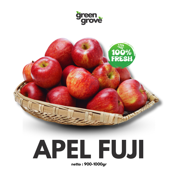 

Green Grove | Apel Fuji Import Fresh – Buah Apel Segar 1 Kg untuk Diet & Snack
