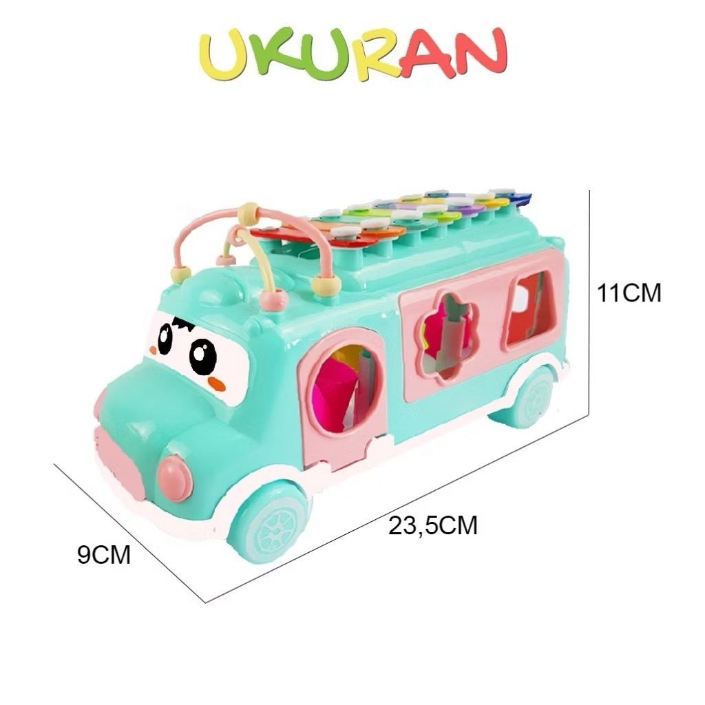 Baby bus xylophone mainan edukasi