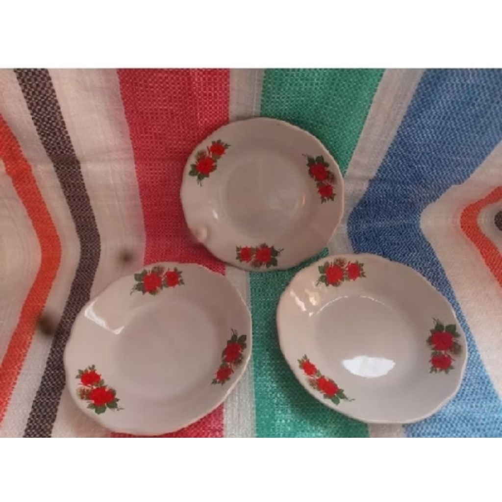 piring 6 bintang/piring keramik kecil tadah gelas/piring kue kaca/piring tatakan