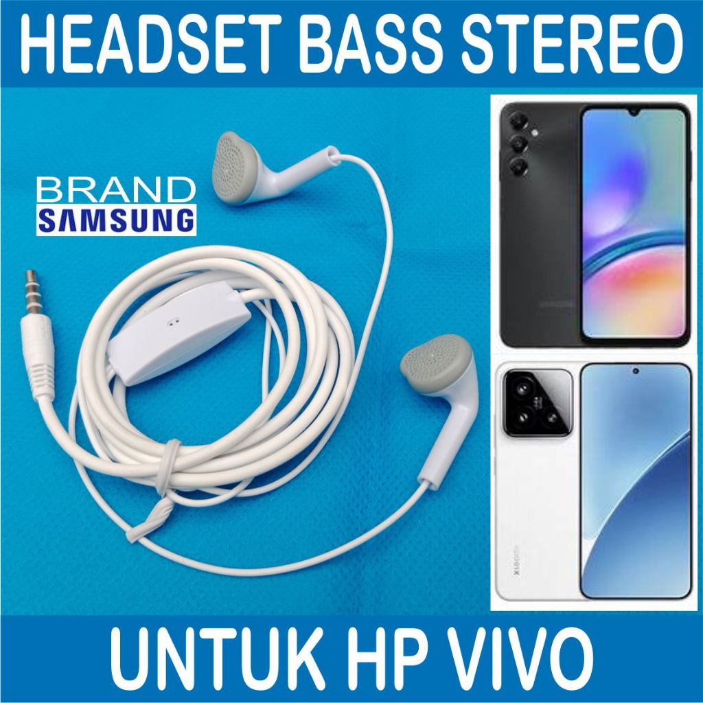 Headset Bass Stereo untuk HP VIVO Y39 Y38 Y36 Y29 Y27 Y22 Y04 Y03 Y02 Y01 Y18 Y17 Y15 Y12 Y300 Y200 