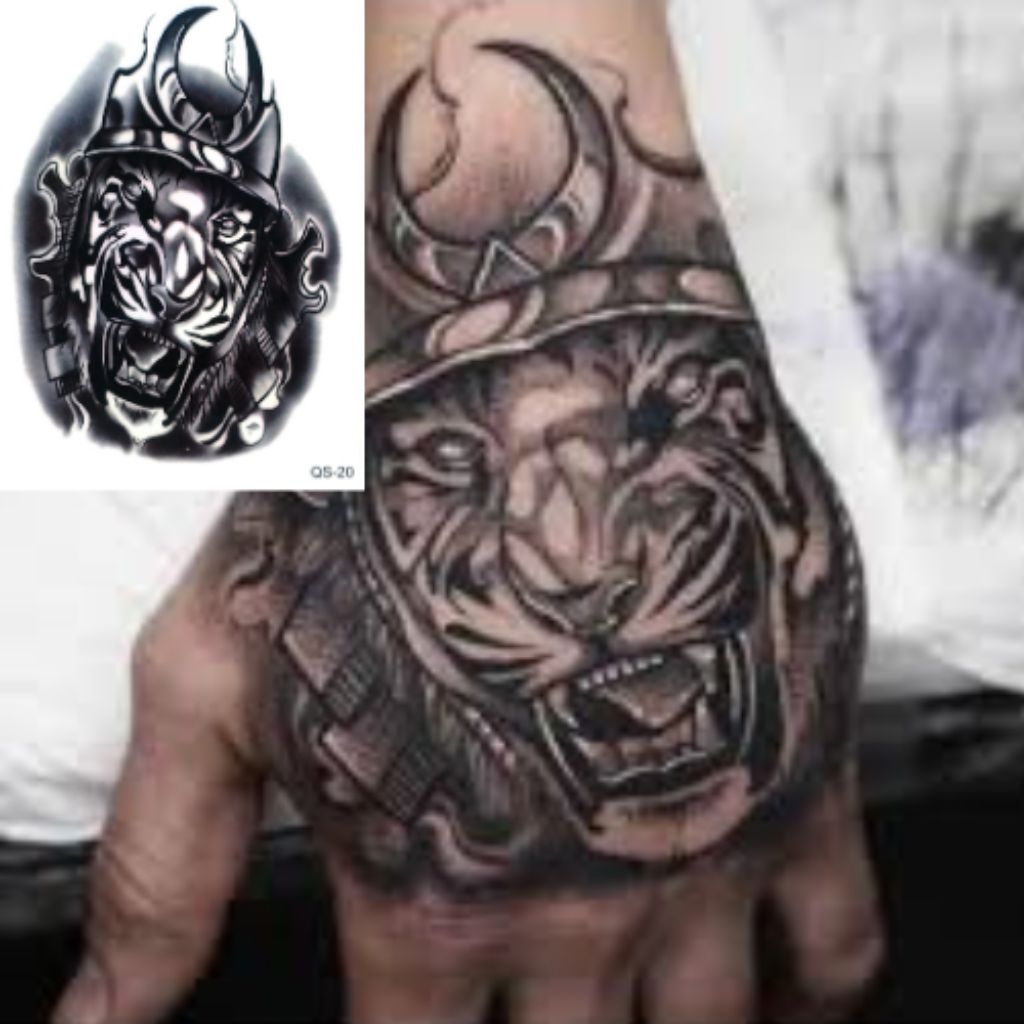 [COD] Tatto Punggung Tangan Harimau Bulan | Tatto Tempel Sementara | Tatto Temporer REAL PICT