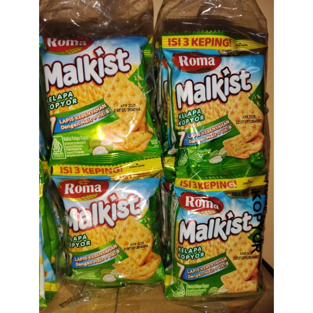 

Roma Malkist Kelapa Kopyor (1bungkus isi 10pcs)
