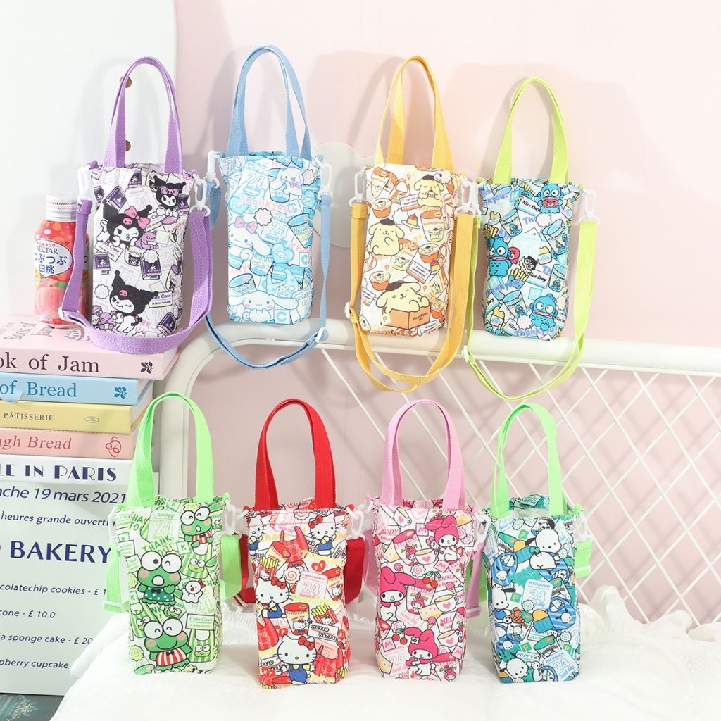 TAS BOTOL MINUM SANRIO ,TAS BOTOL MINUM KUROMI ,TAS BOTOL MINUM POMPOMPURIN ,TAS BOTOL MINUM CINNAMO