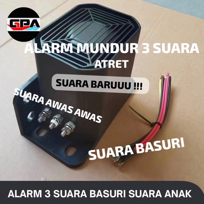NEW Alarm 3 Suara Basuri Dan Anak Awas Awas Mundur 12V 24V Klakson KODE T1O3