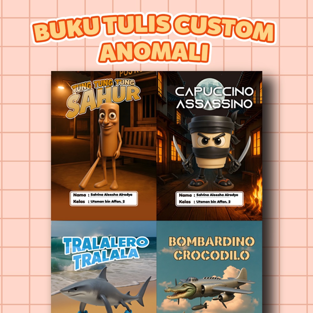 

Tung tung sahur buku tulis custom nama