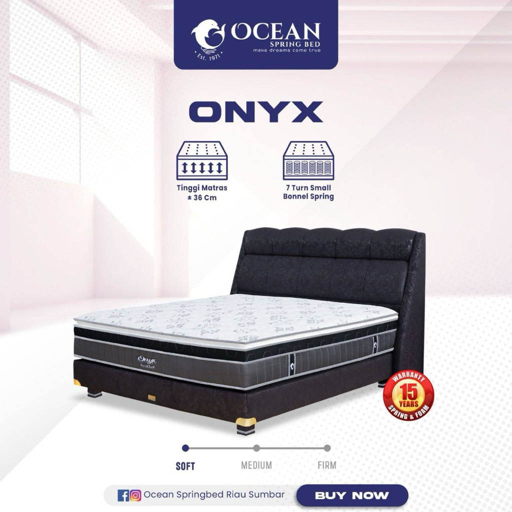 Springbed Ocean Onyx | Kenyamanan Luar Biasa & Desain Mewah | Garansi 15 Tahun