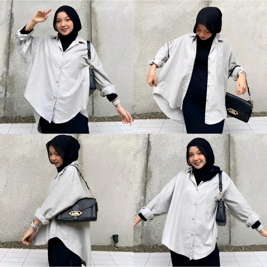 KEMEJA RAYON TWILL OVERSIZE LD +- 120 CM POLOS